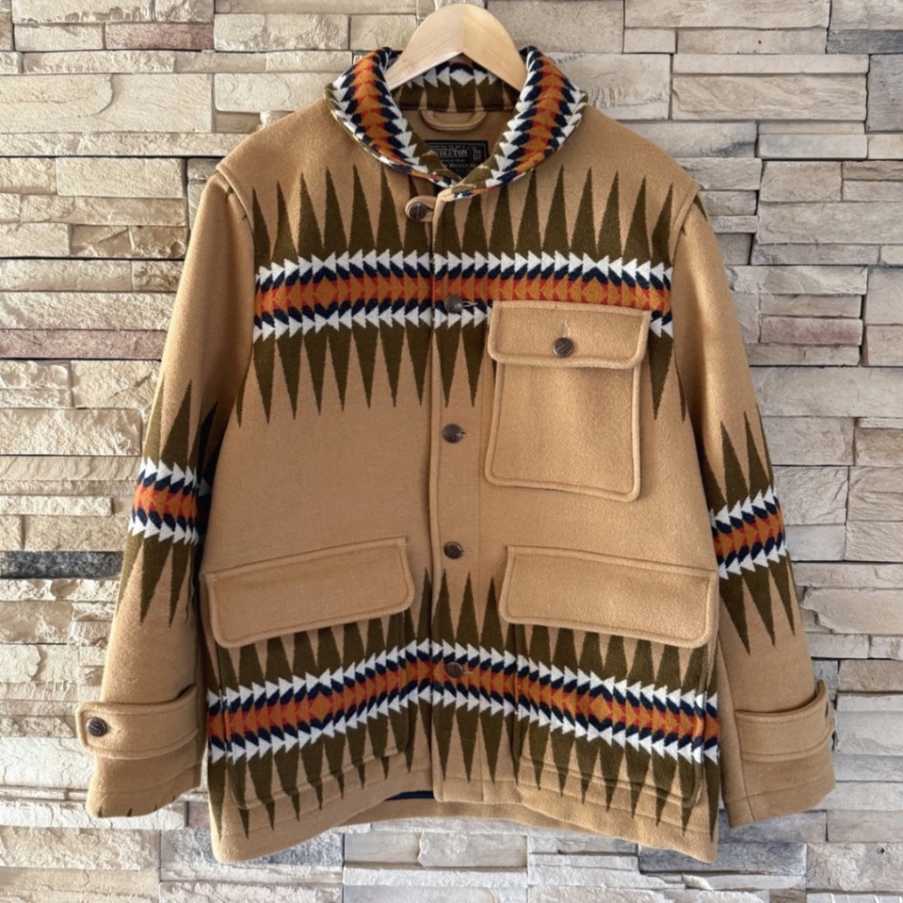 Pendleton Thomas Kay Ashland Jacquard Wool Coat Size M